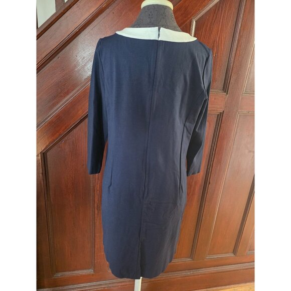 Talbots Womens Navy Blue & Beige Dress Size 12 - Picture 3 of 8